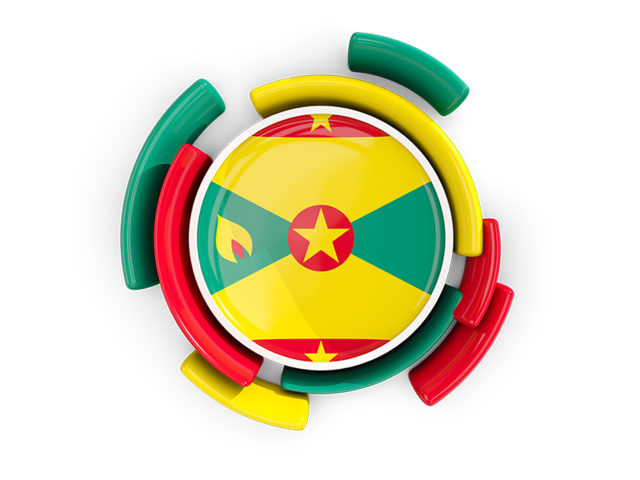 Round flag with pattern. Download flag icon of Grenada at PNG format