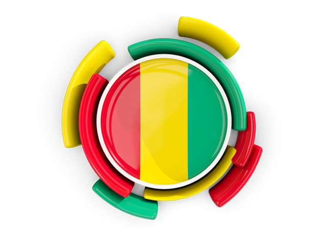 Round flag with pattern. Download flag icon of Guinea at PNG format