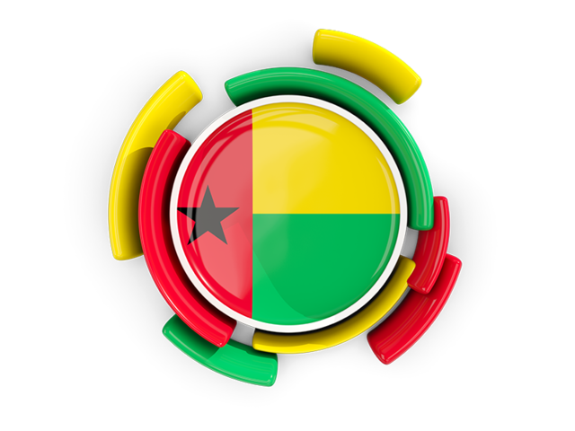 Round flag with pattern. Download flag icon of Guinea-Bissau at PNG format