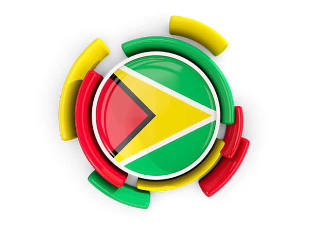 Round flag with pattern. Download flag icon of Guyana at PNG format
