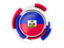 Haiti. Round flag with pattern. Download icon.