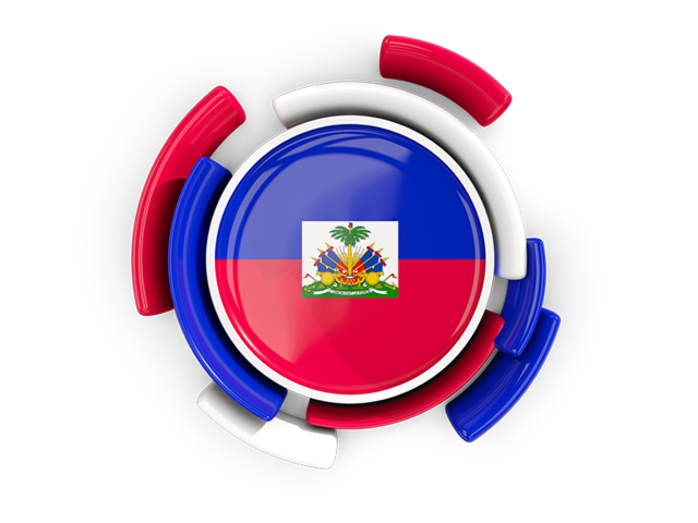Круглый флаг с узором. Скачать флаг. Гаити