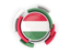 Hungary. Round flag with pattern. Download icon.