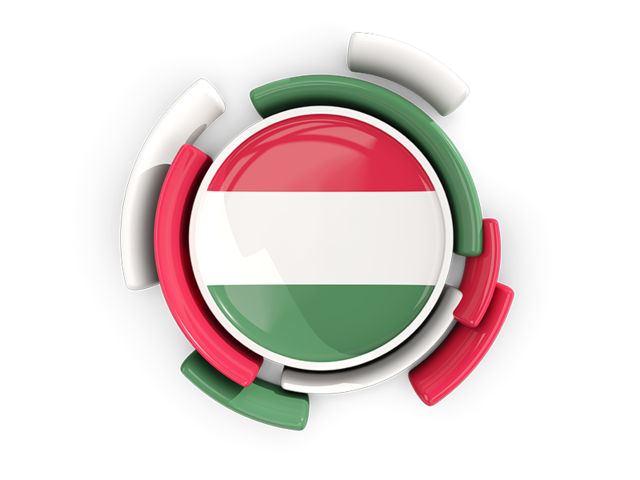 Круглый флаг с узором. Скачать флаг. Венгрия