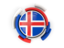 Iceland. Round flag with pattern. Download icon.