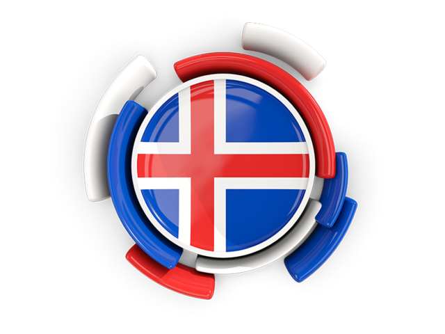 Round flag with pattern. Download flag icon of Iceland at PNG format