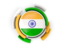 India. Round flag with pattern. Download icon.