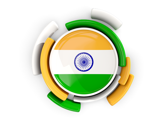 Round Flag With Pattern Illustration Of Flag Of India