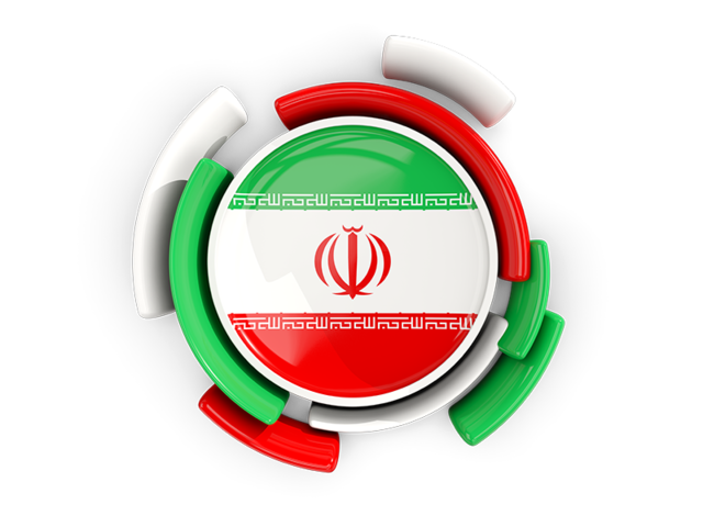 Round flag with pattern. Download flag icon of Iran at PNG format