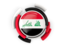 Iraq. Round flag with pattern. Download icon.