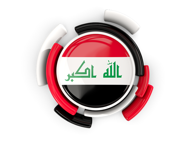 Round flag with pattern. Download flag icon of Iraq at PNG format