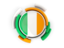 Ireland. Round flag with pattern. Download icon.