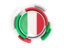 Italy. Round flag with pattern. Download icon.