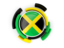 Jamaica. Round flag with pattern. Download icon.