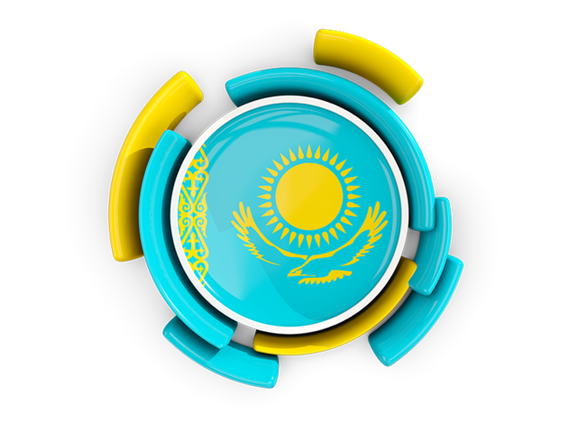 Round flag with pattern. Download flag icon of Kazakhstan at PNG format