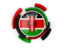 Kenya. Round flag with pattern. Download icon.