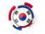 South Korea. Round flag with pattern. Download icon.