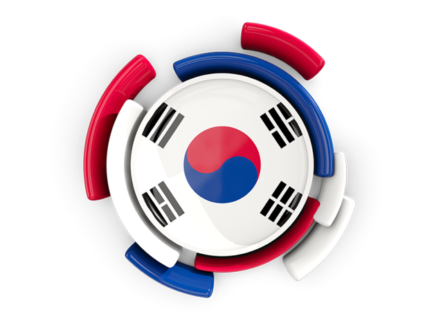 Round flag with pattern. Illustration of flag of South Korea