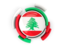 Lebanon. Round flag with pattern. Download icon.