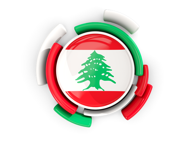 Round flag with pattern. Download flag icon of Lebanon at PNG format