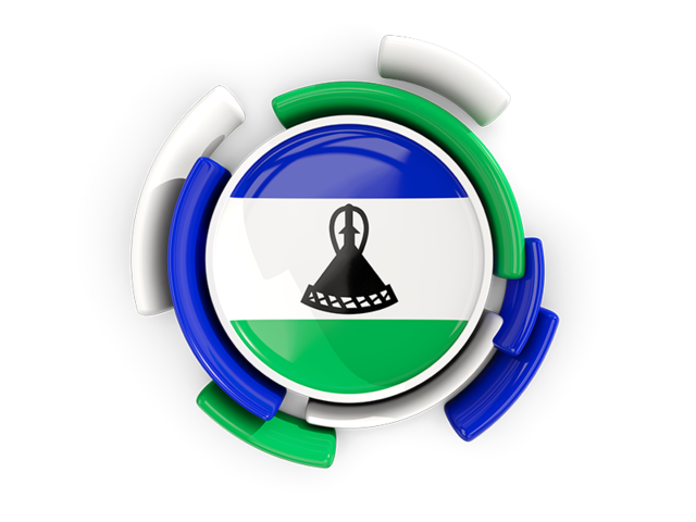 Round flag with pattern. Download flag icon of Lesotho at PNG format