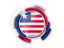 Liberia. Round flag with pattern. Download icon.
