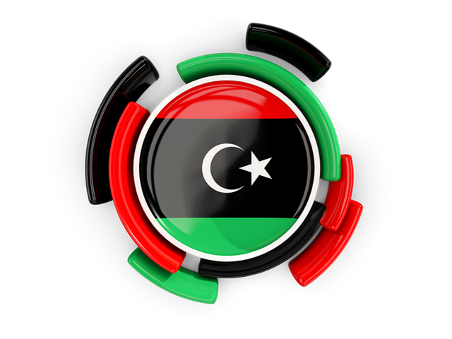 Round flag with pattern. Download flag icon of Libya at PNG format