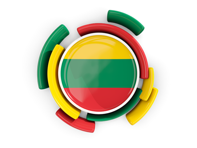Round flag with pattern. Download flag icon of Lithuania at PNG format
