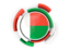 Madagascar. Round flag with pattern. Download icon.