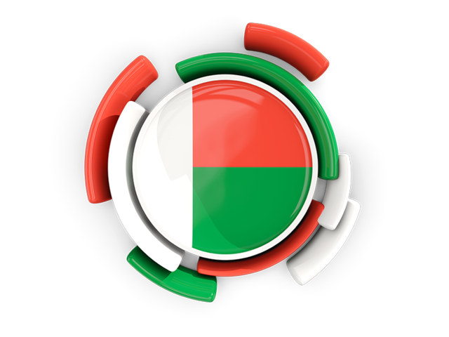 Round flag with pattern. Download flag icon of Madagascar at PNG format