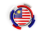 Malaysia. Round flag with pattern. Download icon.