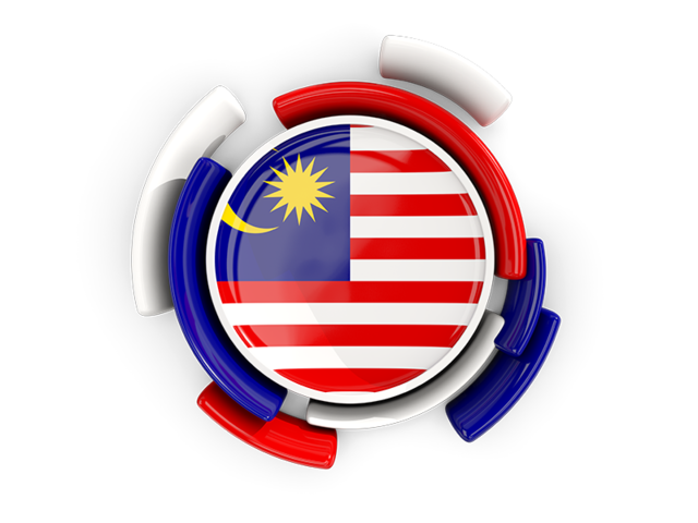 Круглый флаг с узором. Скачать флаг. Малайзия
