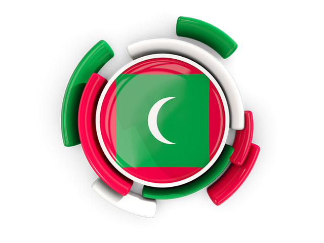 Round flag with pattern. Download flag icon of Maldives at PNG format