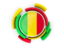 Mali. Round flag with pattern. Download icon.