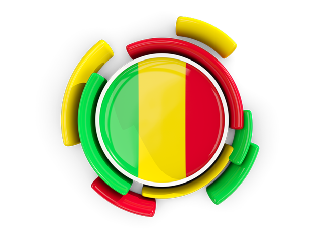 Round flag with pattern. Download flag icon of Mali at PNG format