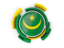 Mauritania. Round flag with pattern. Download icon.