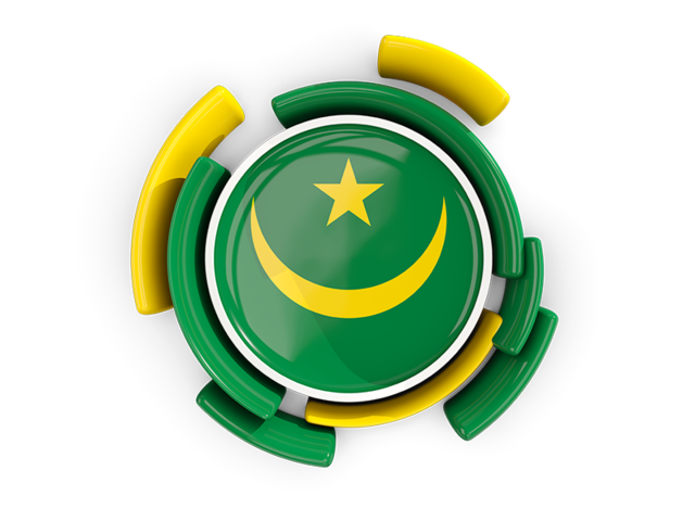 Round flag with pattern. Download flag icon of Mauritania at PNG format