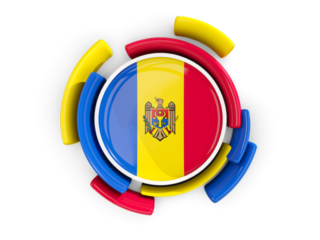 Round flag with pattern. Download flag icon of Moldova at PNG format
