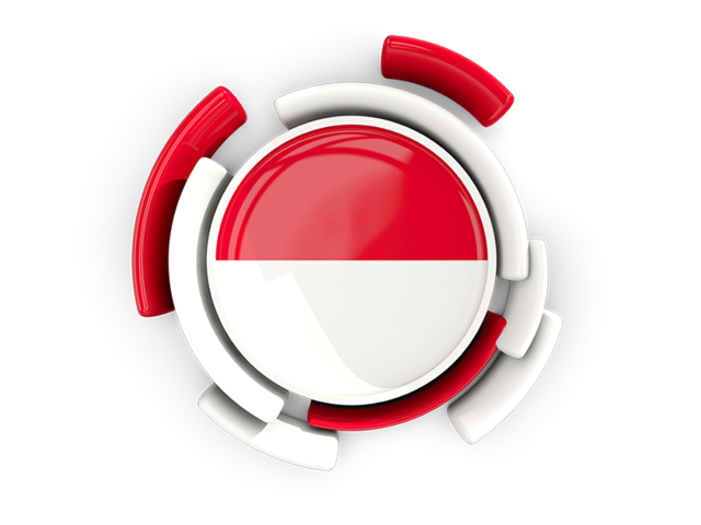 Round flag with pattern. Download flag icon of Monaco at PNG format