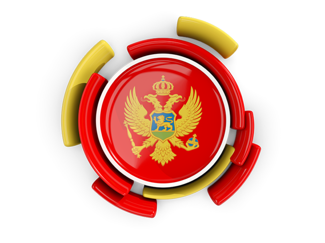 Round flag with pattern. Download flag icon of Montenegro at PNG format