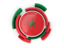 Morocco. Round flag with pattern. Download icon.