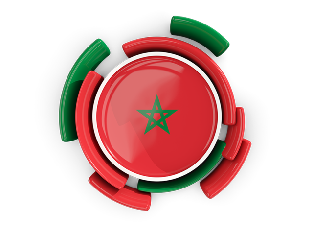 Round flag with pattern. Download flag icon of Morocco at PNG format