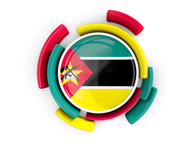 Round flag with pattern. Download flag icon of Mozambique at PNG format