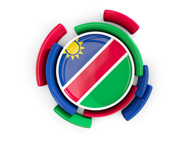 Round flag with pattern. Download flag icon of Namibia at PNG format