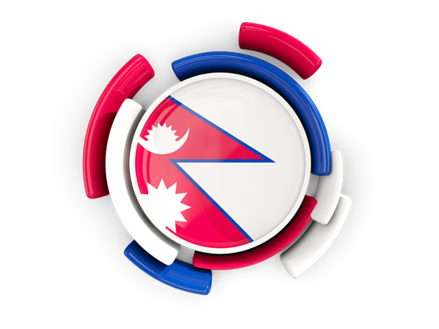 Round flag with pattern. Download flag icon of Nepal at PNG format