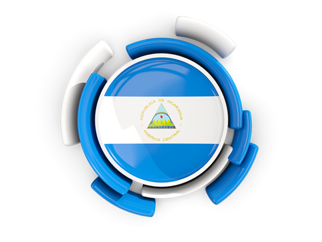 Round flag with pattern. Download flag icon of Nicaragua at PNG format