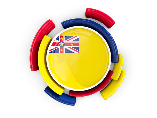 Round flag with pattern. Download flag icon of Niue at PNG format