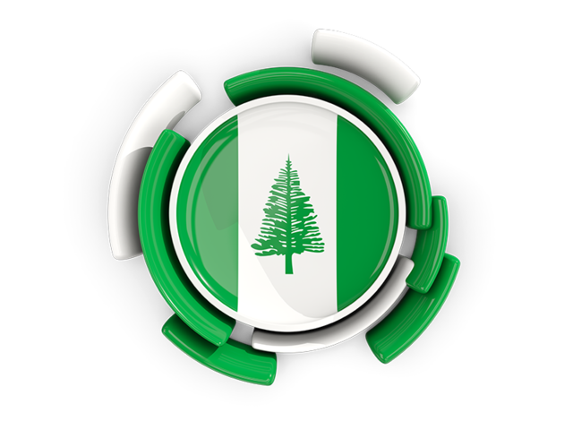 Round flag with pattern. Download flag icon of Norfolk Island at PNG format