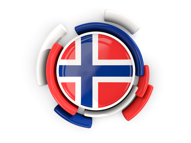 Круглый флаг с узором. Скачать флаг. Норвегия