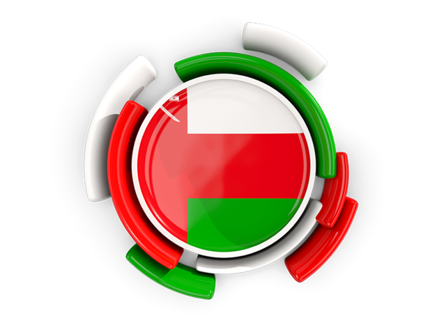 Round flag with pattern. Download flag icon of Oman at PNG format